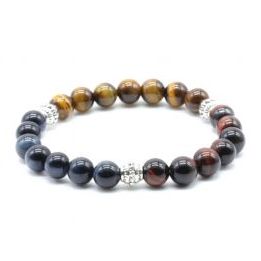 Pulsera 8mm Proteccion 7-mix, 3 cuentas de Ojos